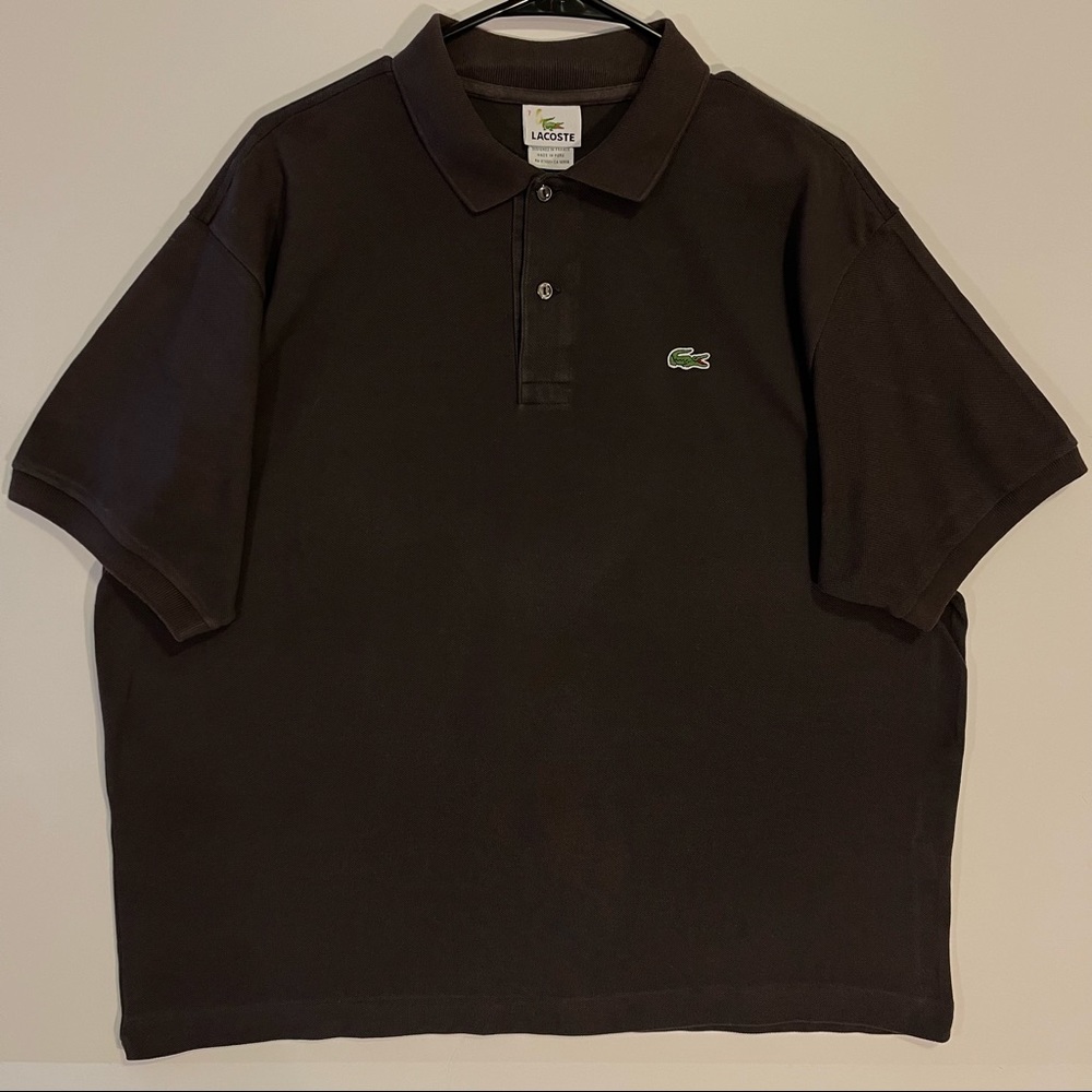 Brown Lacoste 🐊 Men’s Short Sleeve Polo Vintage